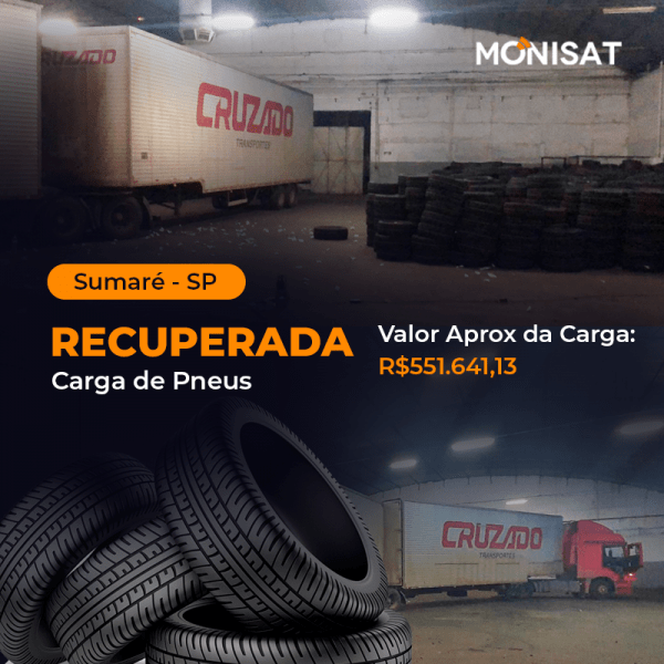 Read more about the article Monisat recupera carga de pneus avaliada em mais de R$ 500.000,00
